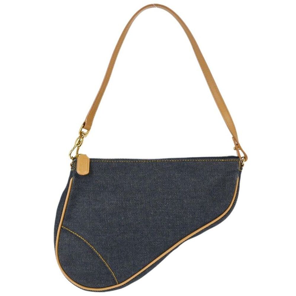 Christian Dior Vintage Saddle Denim Navy Denim_Jeans Handbag